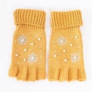 knitted winter fingerless gloves